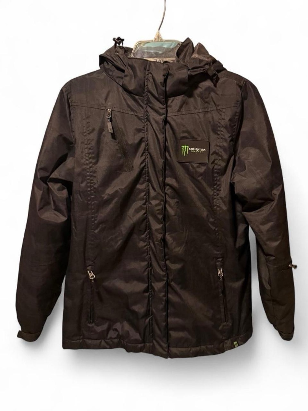 Men’s Black Monster Energy Drink Hooded Raincoat